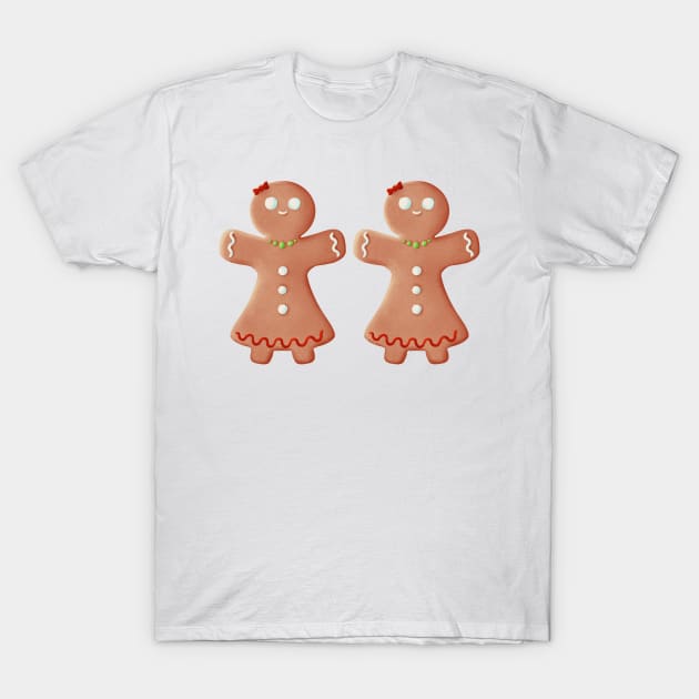 Gingerbread girls couple lgbt T-Shirt by Sgrel-art